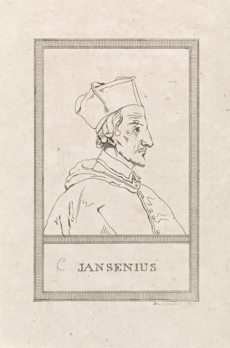 Engraved portrait of Cornelius Jansen (Jansenius), Bishop of Ypres, whose posthumous Augustinus launched the Jansenist controversy over grace