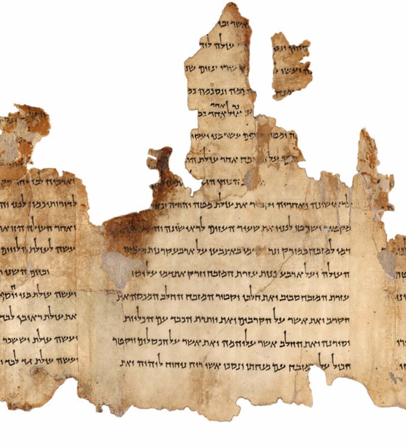 A Dead Sea Scroll manuscript fragment. The Community Rule (1QS) from Qumran uses explicit “sons of light / sons of darkness” covenantal language that resonates with John’s light-darkness imagery.