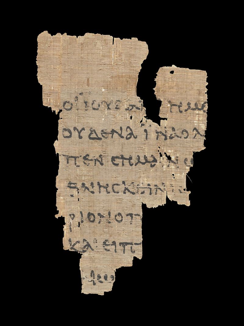P52—the Rylands Library Papyrus P52, the earliest surviving fragment of the New Testament (c. 125–175 AD), containing portions of John 18. Holding fragments like this is what New Testament doctoral work centers on.