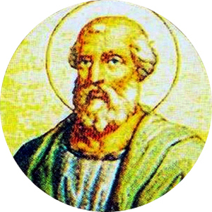 Mosaic medallion portrait of Pope Saint Linus in the Basilica of Saint Paul Outside the Walls, Rome, created c. 1850