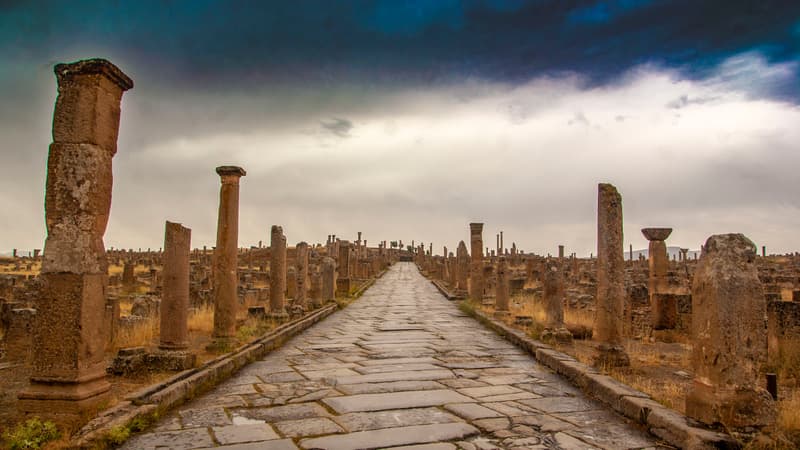 The Roman ruins of Timgad (Thamugadi) in Numidia, present-day Algeria—a city of the North African heartland where Donatism took root