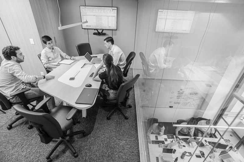 Team meeting in a modern conference room