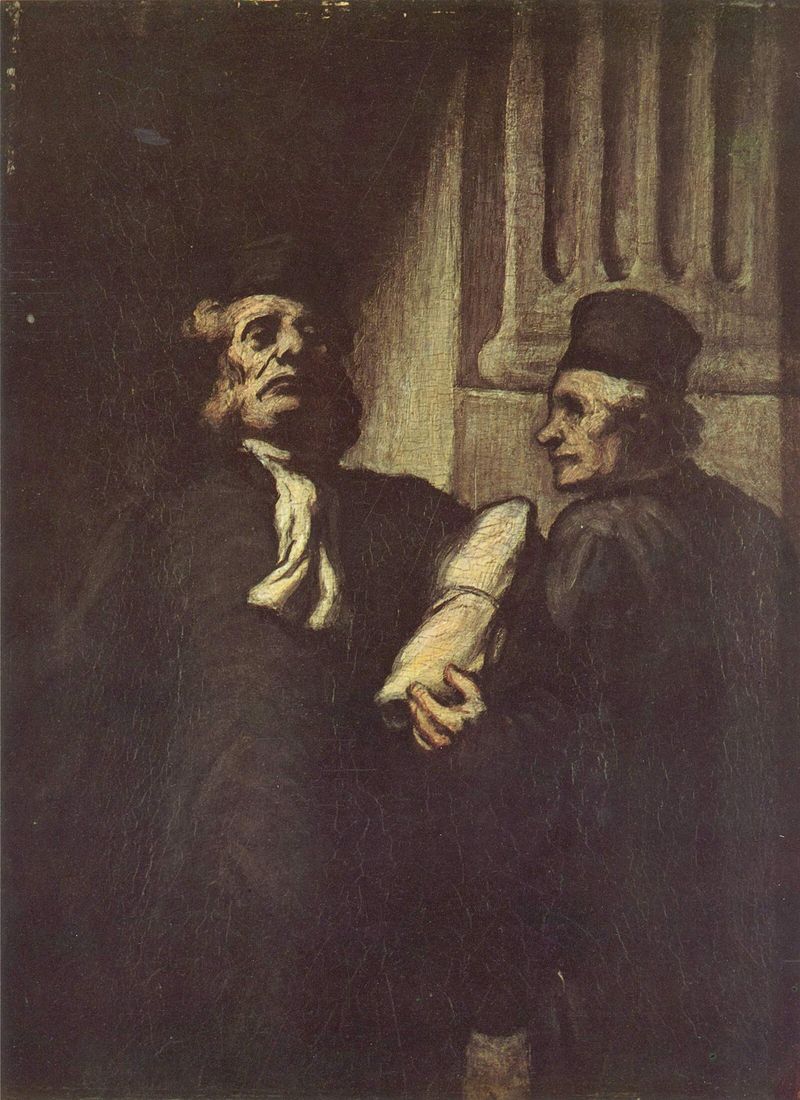 Honoré Daumier's 'Deux Avocats' (Two Lawyers), a 19th-century French satirical depiction of advocates conferring — apt company for a post on filings the rules of court were designed to discourage
