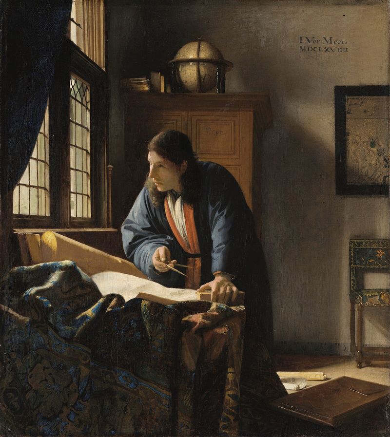Johannes Vermeer's 'The Geographer' (1669), a scholar surrounded by books, maps, and instruments — emblematic of the independent academic study the Garrett Ham Scholarship is designed to support