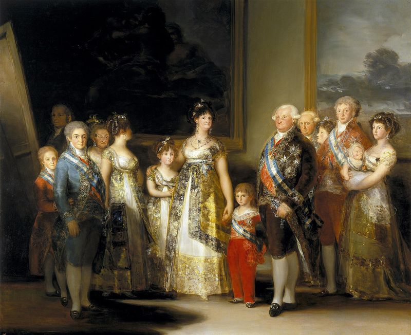 Francisco Goya, 'The Family of Charles IV' (1800) — three generations of the Spanish royal family in a formal group portrait, the kind of multi-generational succession that the trust architecture is designed to manage across time.