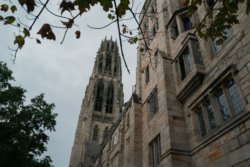 Harkness Tower and gothic architecture on the Yale University campus